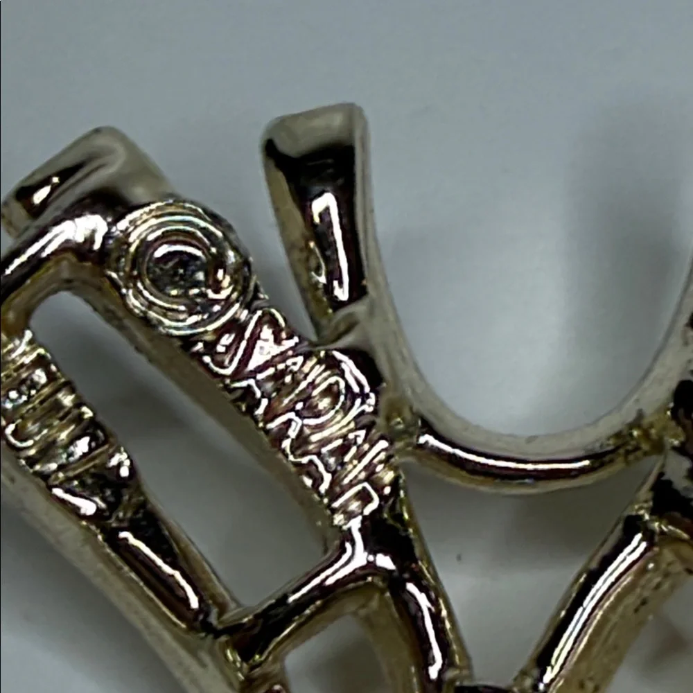 Vintage Gold tone Horseshoe double U brutalist Sarah Cov Brooch pin Sea Sprite